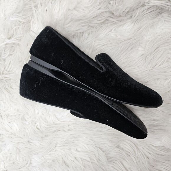BIRDIES  Flats Size 9 Black Vegan Velvet Slip On Loafer - Picture 3 of 5